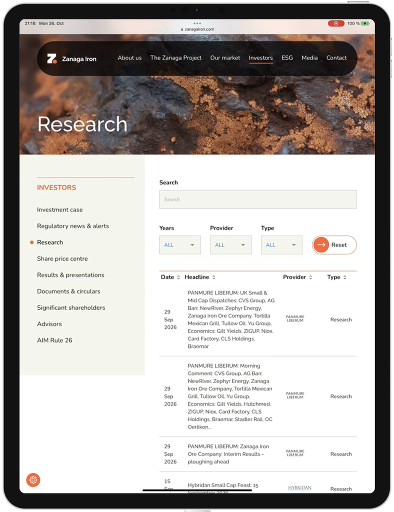 Zanaga Research Tree Widget